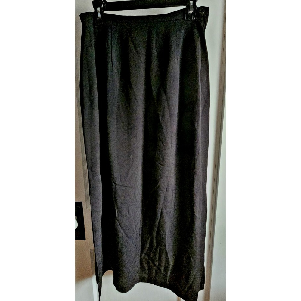 Vintage GANTOS woman Sz 10 midi skirt side high slits Acetate rayon blend